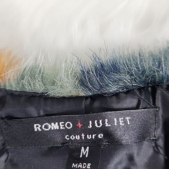 Cabin Core Multicolor Herringbone Faux Fur Vest - Picture 8 of 9